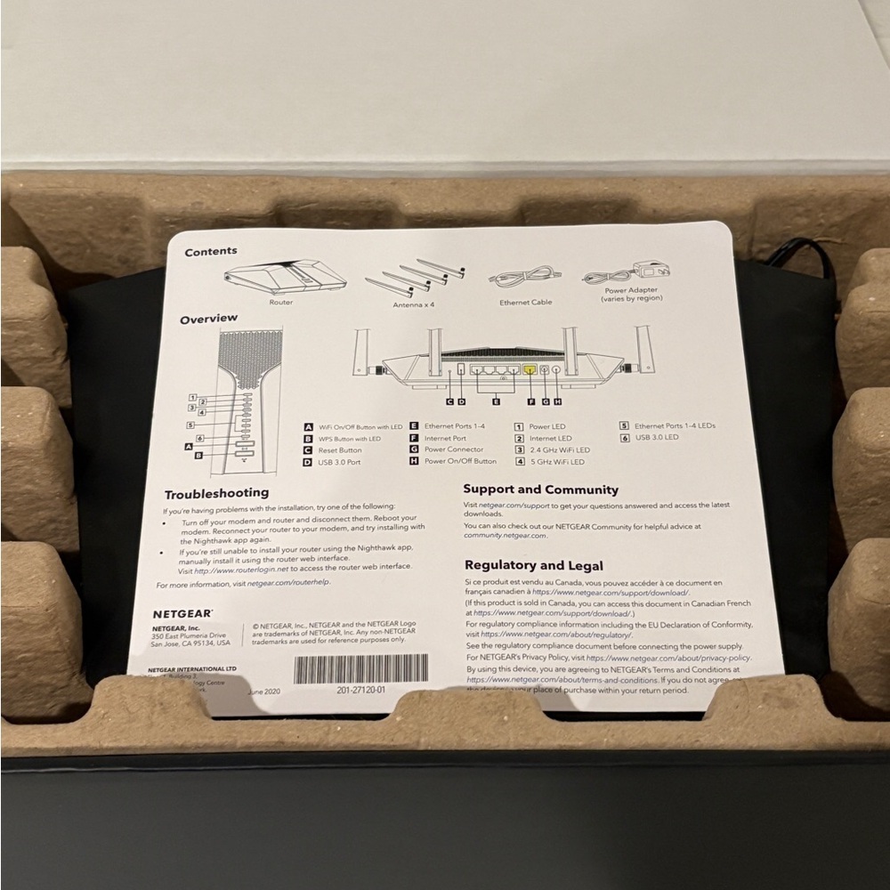 NETGEAR Nighthawk AX6 6-Stream AX4300 WiFi Router Used with Original Box - Picture 8 of 11